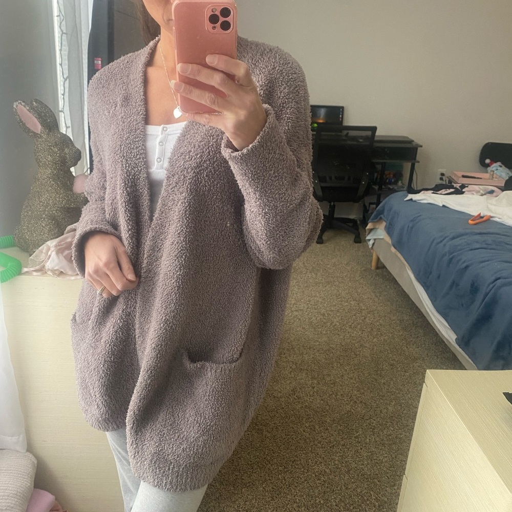 Barefoot Dreams Cozy Beige Women's Sweater - Picture 4 of 5